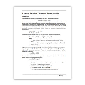 Kinetics: Reaction Order and Rate Constant Lab