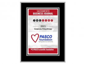 PASCO Foundation Philanthropy Honored by Sacramento Business Journal for Second Consecutive Year