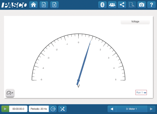 Wireless Voltage Sensor SPARKvue Screen